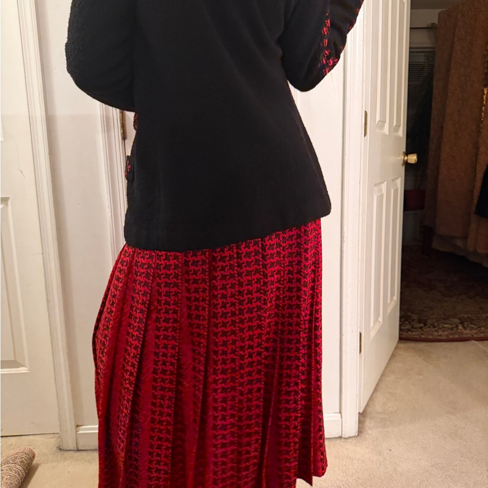 Silk Long Sleeve Skirt, Top & Sweater Lihli New York Vintage Outfit - Picture 3 of 12